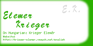 elemer krieger business card